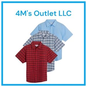 3-Pack Regular-Fit Short Sleeve Poplin Button Down Shirt